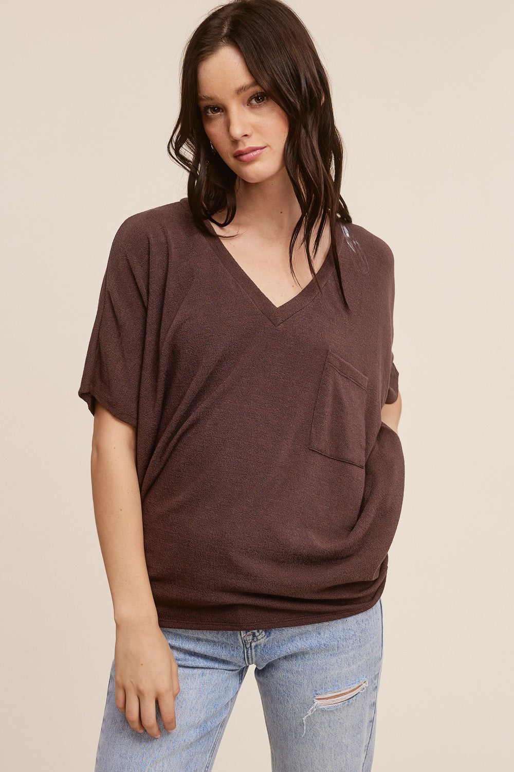 Crepe Hacci Short Sleeve Dolman / 3 colors