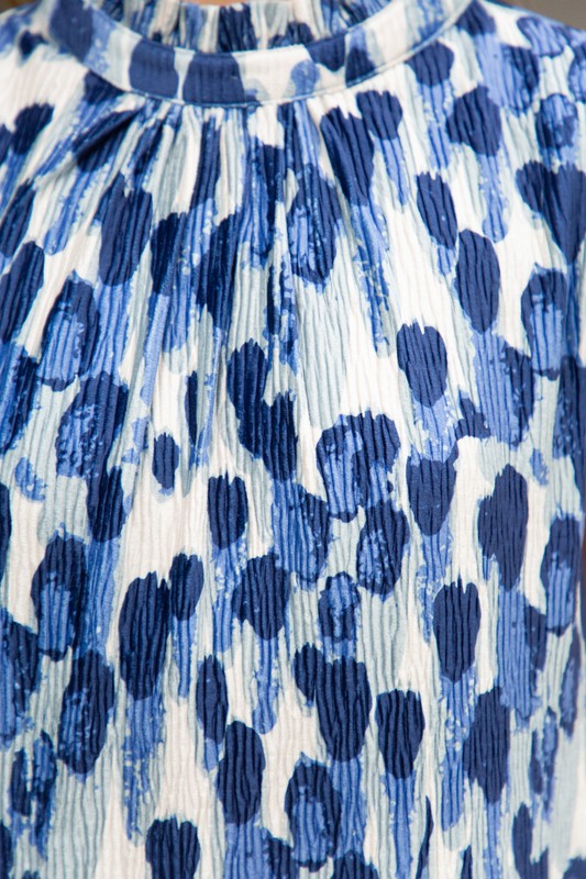 Blue Velvet Pleated Tie Back Shift Dress