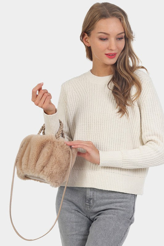 Faux Fur Cross Body Purse / 3 colors