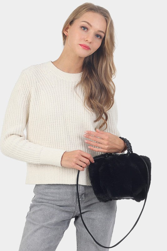 Faux Fur Cross Body Purse / 3 colors