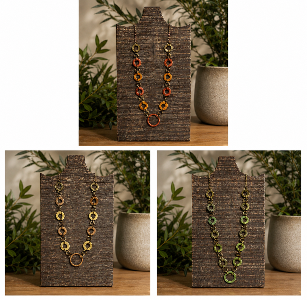 Raffia Rings Necklace-3 colors