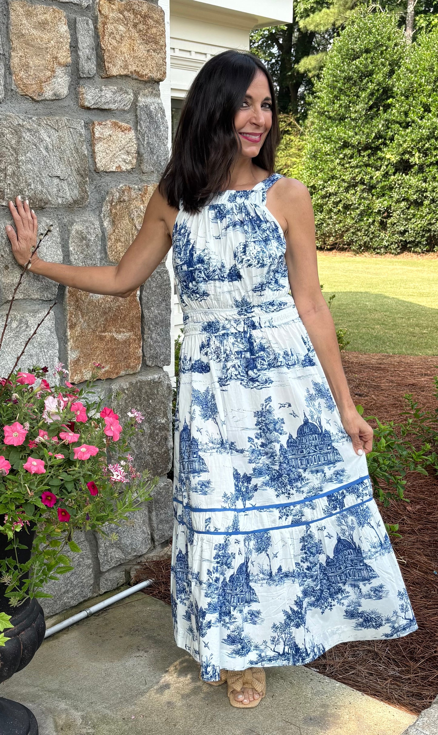Scenic Toile Smocked Maxi dress