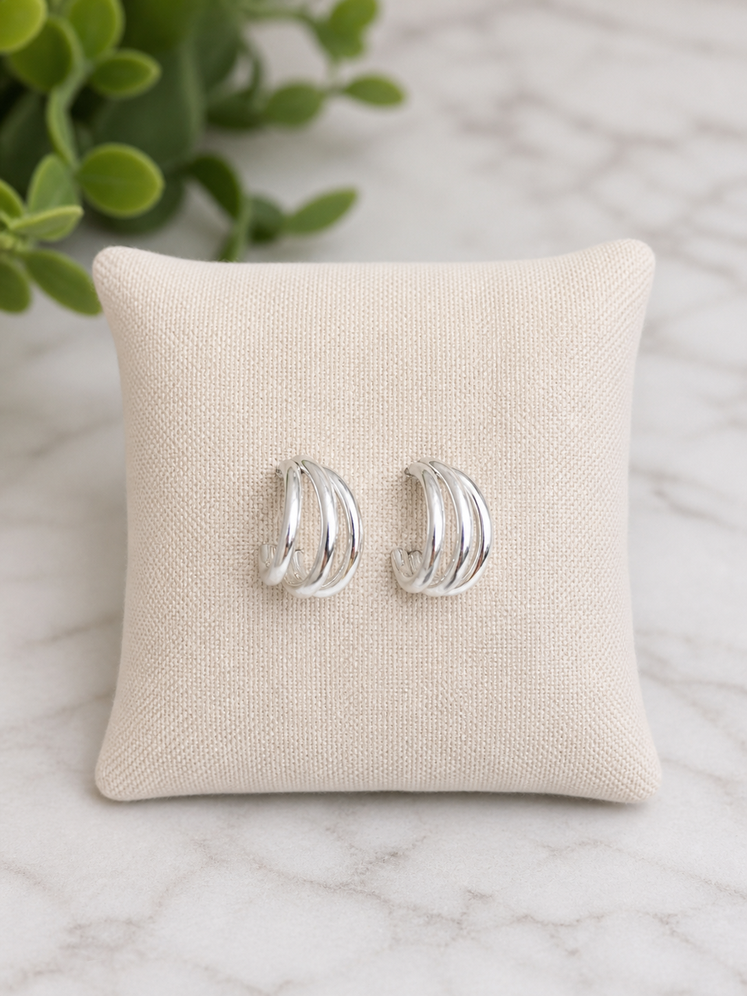 Triple Bar small hoops gold or silver