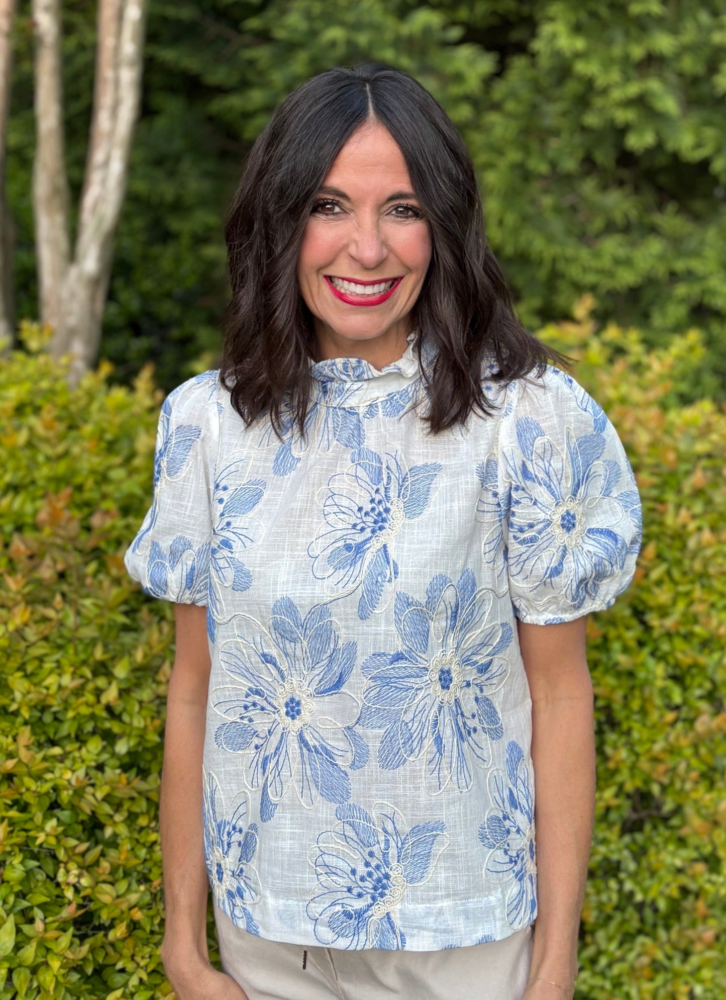 Chic Floral Embroidered Top