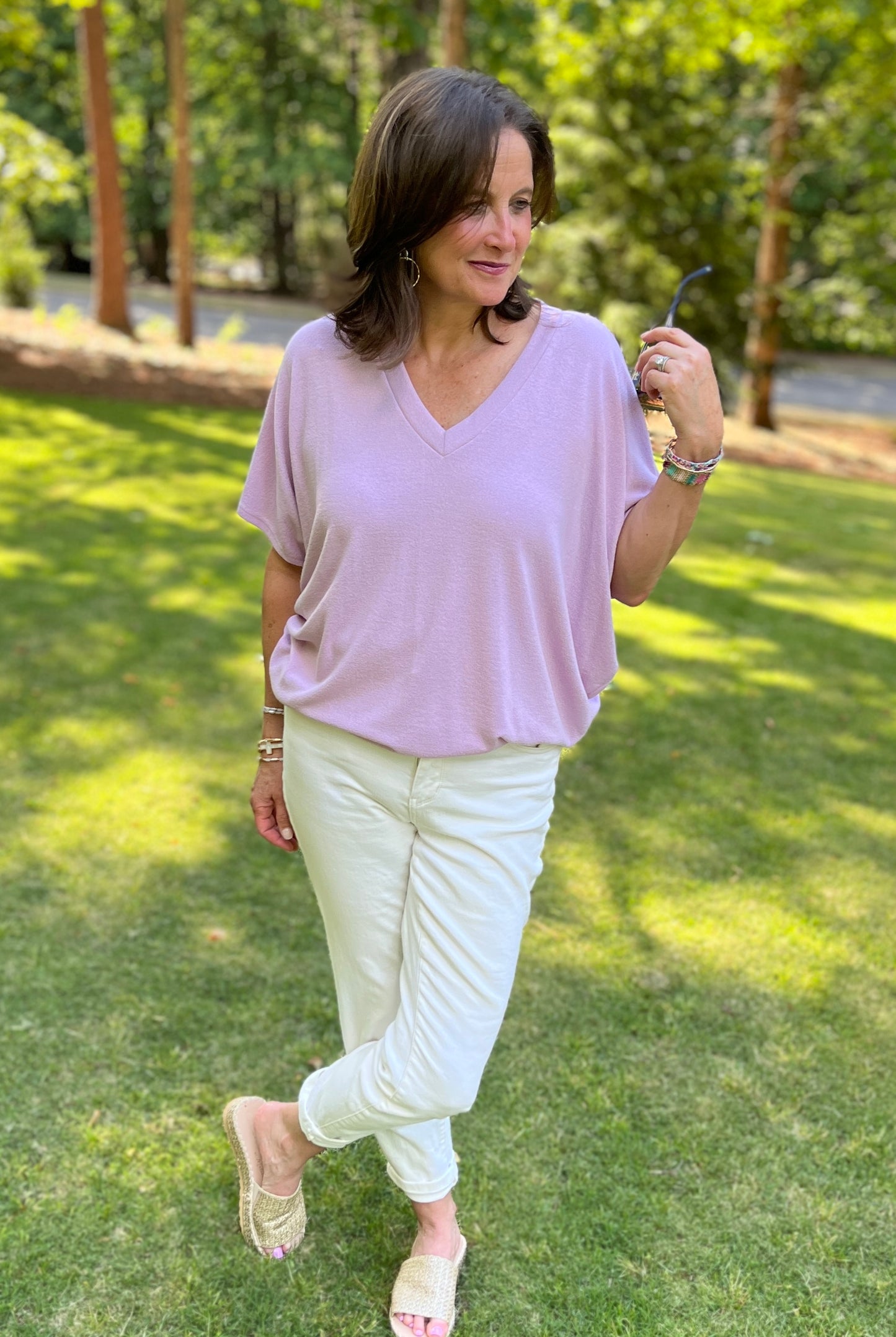 Short Sleeve Crepe Hacci Top / NOW 4 colors
