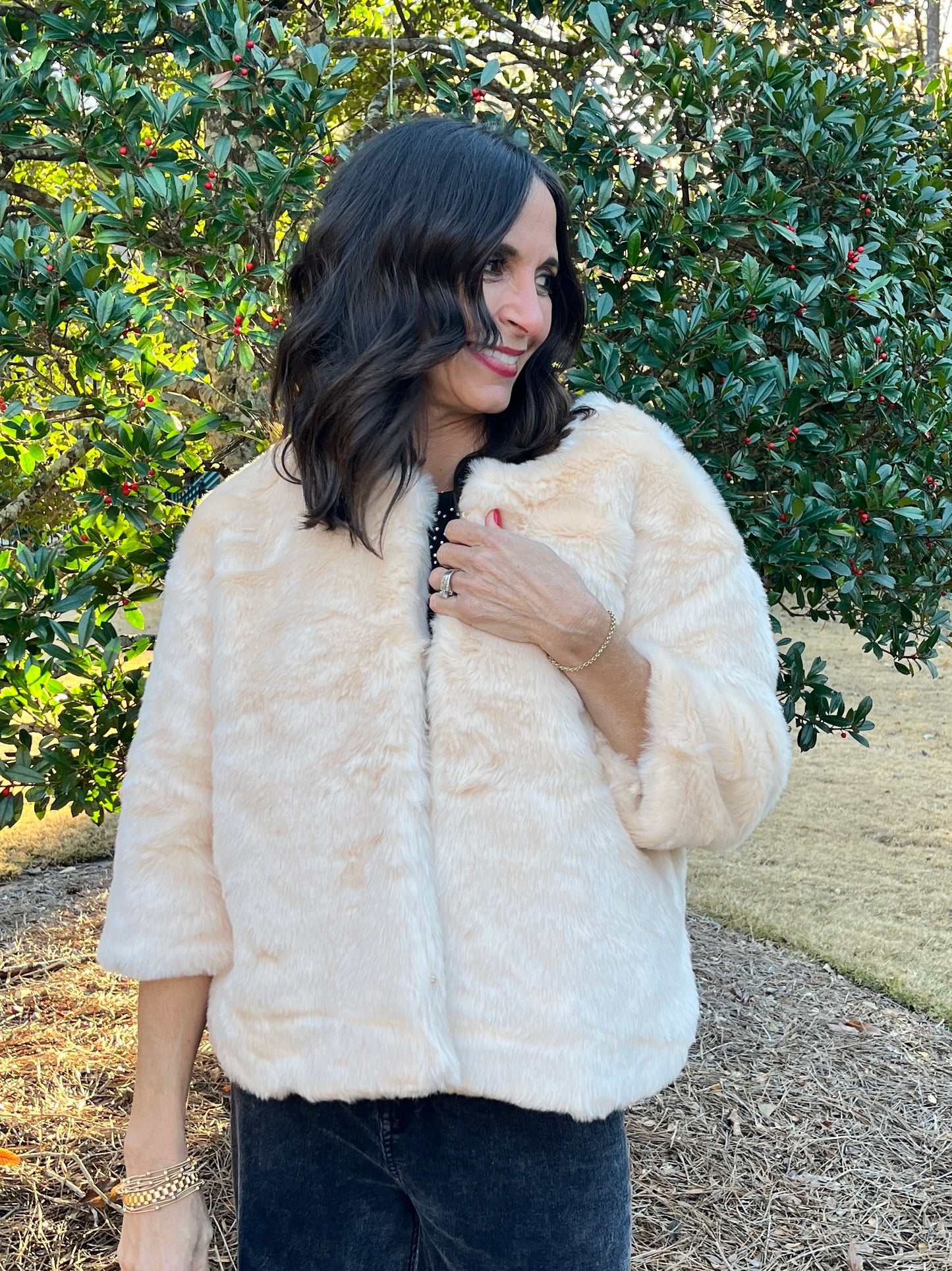 Roxy Cream Fur Jacket