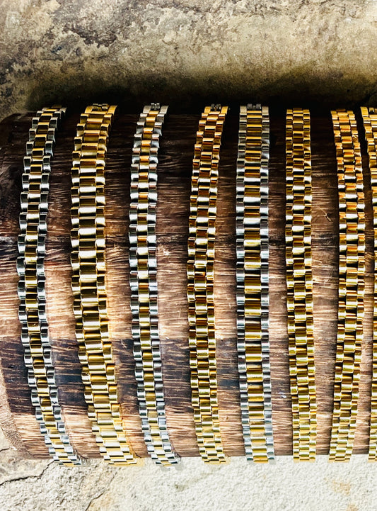 Small Gold Rolly Watch Strap Link Bracelet