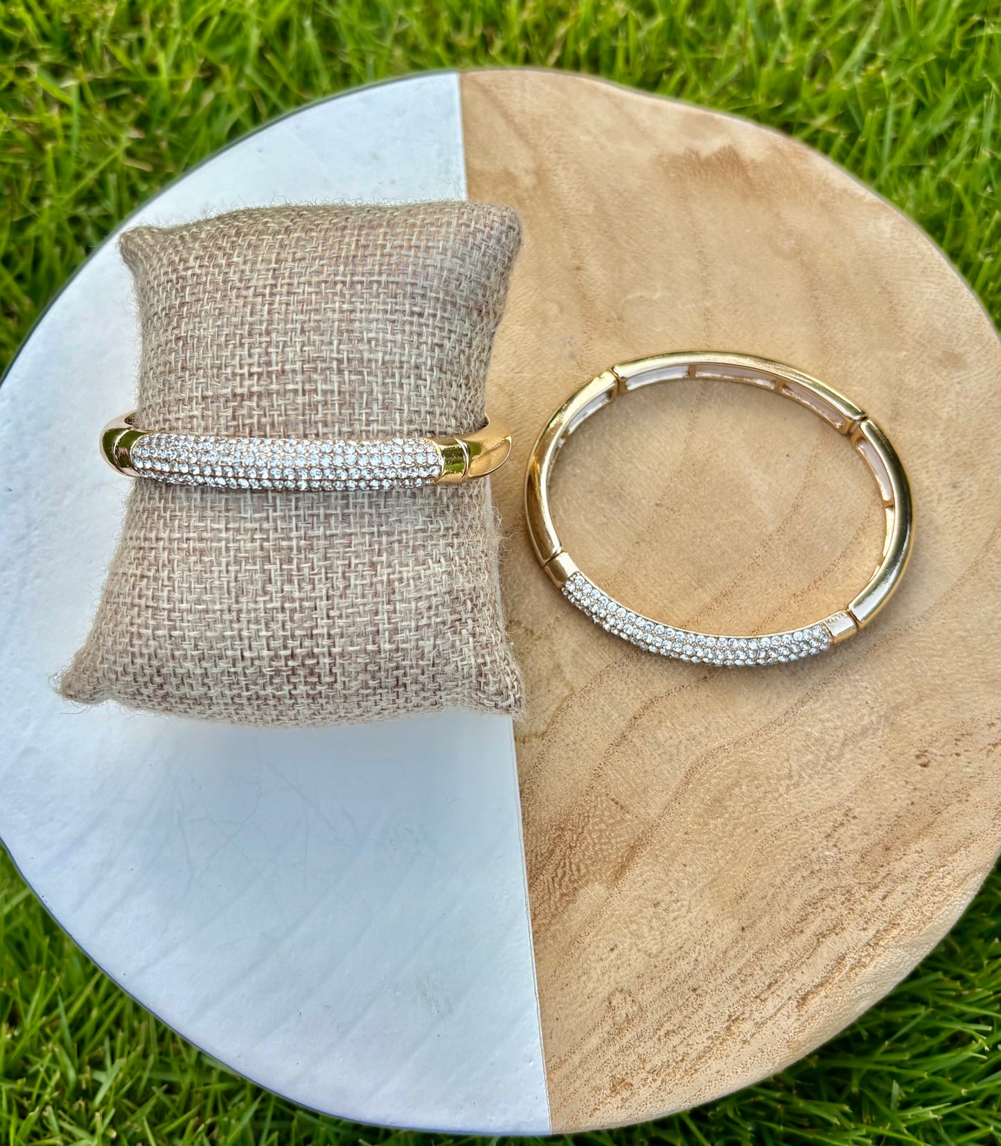 Klyde Gold Crystal Bar Bangle