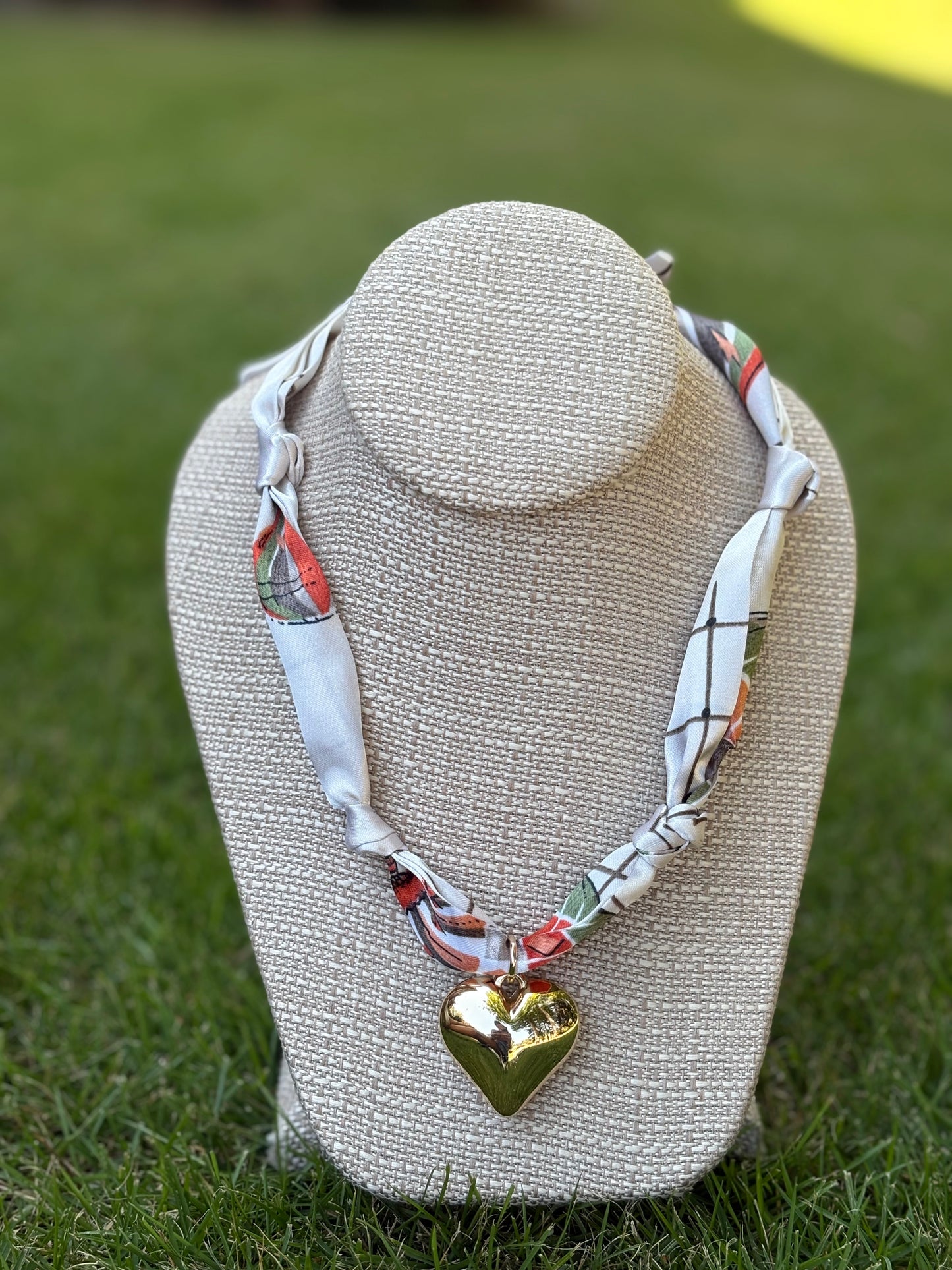 Heart Charm Fall Scarf Necklaces / 6 patterns