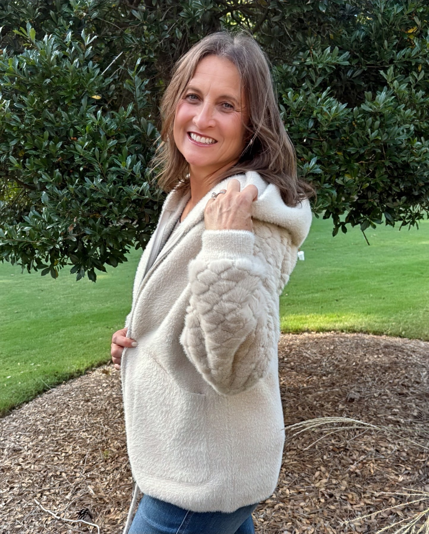 Fleece Knit Zip Hoodie