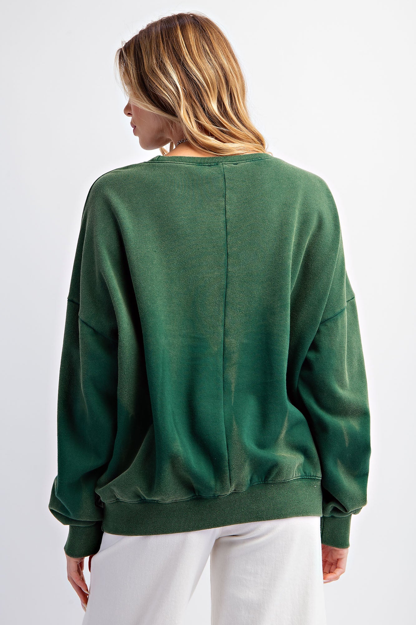 Green Washed Crewneck Sweatshirt