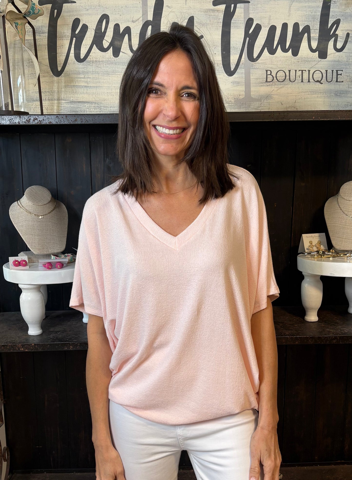 Short Sleeve Crepe Hacci Top / NOW 4 colors