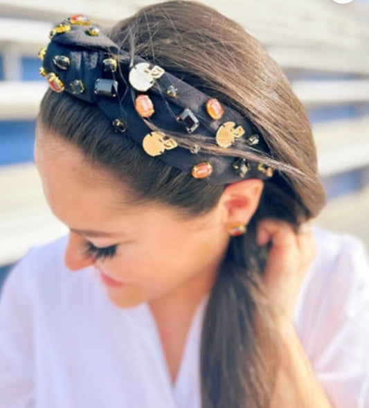 Football Bling Velvet Head Band