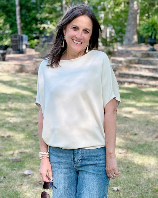 Short Sleeve Dolman Scuba Top / 4 colors