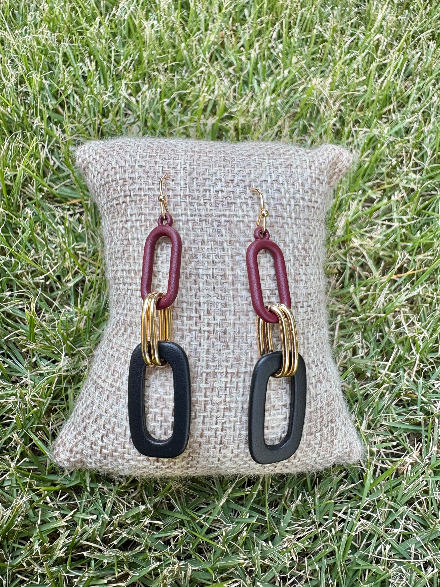 Double Oval Drop Team earrings
