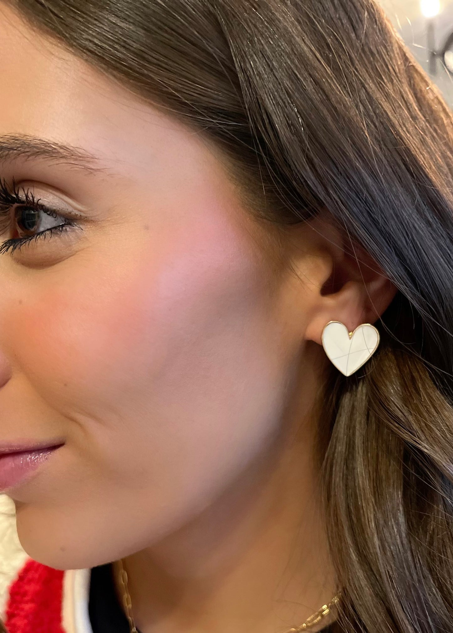 Painted Heart Stud Earrings / 2 colors