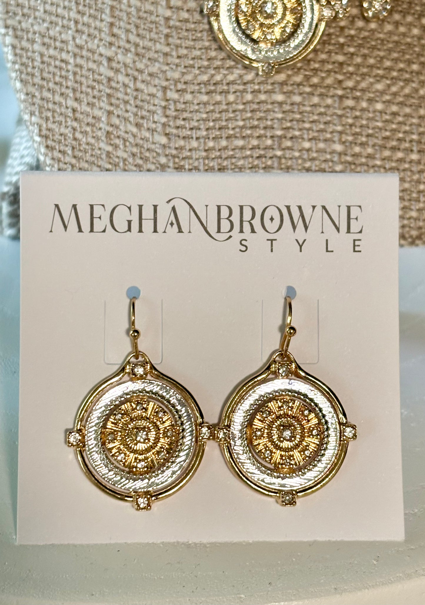 Cheif Gold Medallion Earrings