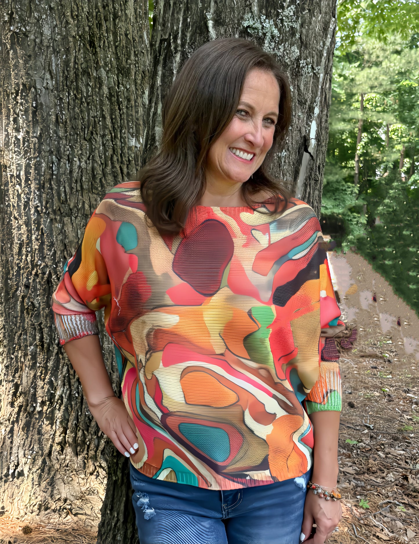 Water Color Italian Dolman Sleeve Top