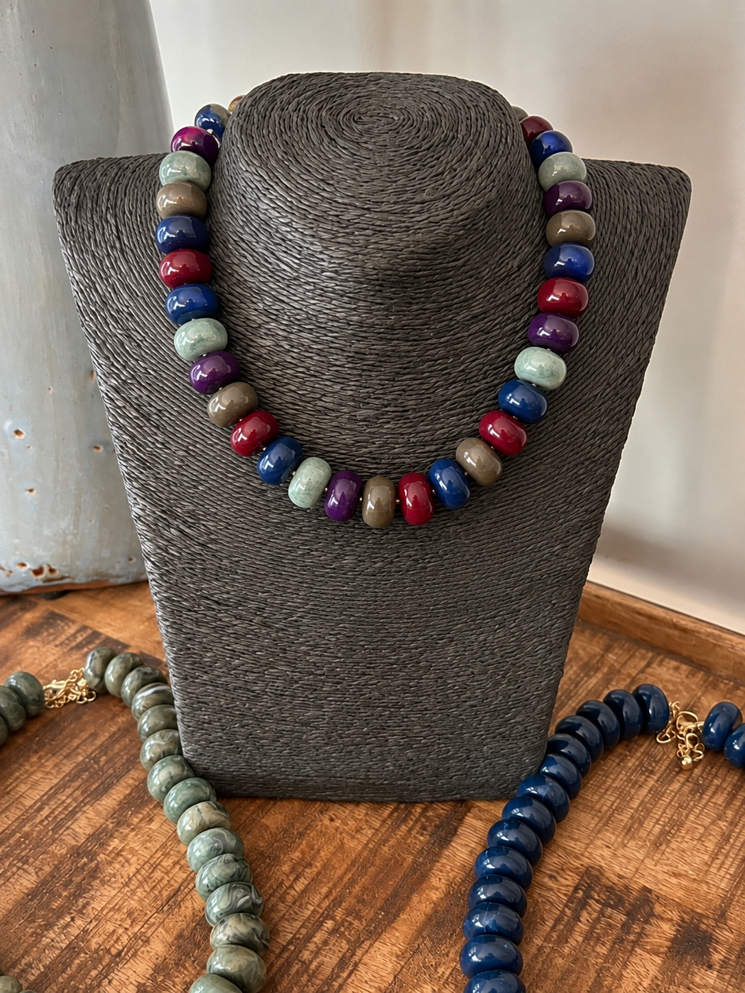 Multicolor Resin Bead Statement Necklace