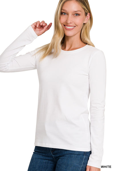 Basic Cotton SCOOP NECK Long Sleeve / 2 colors