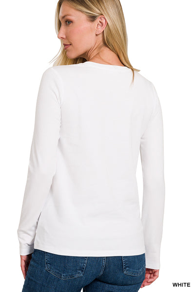 Basic Cotton SCOOP NECK Long Sleeve / 2 colors