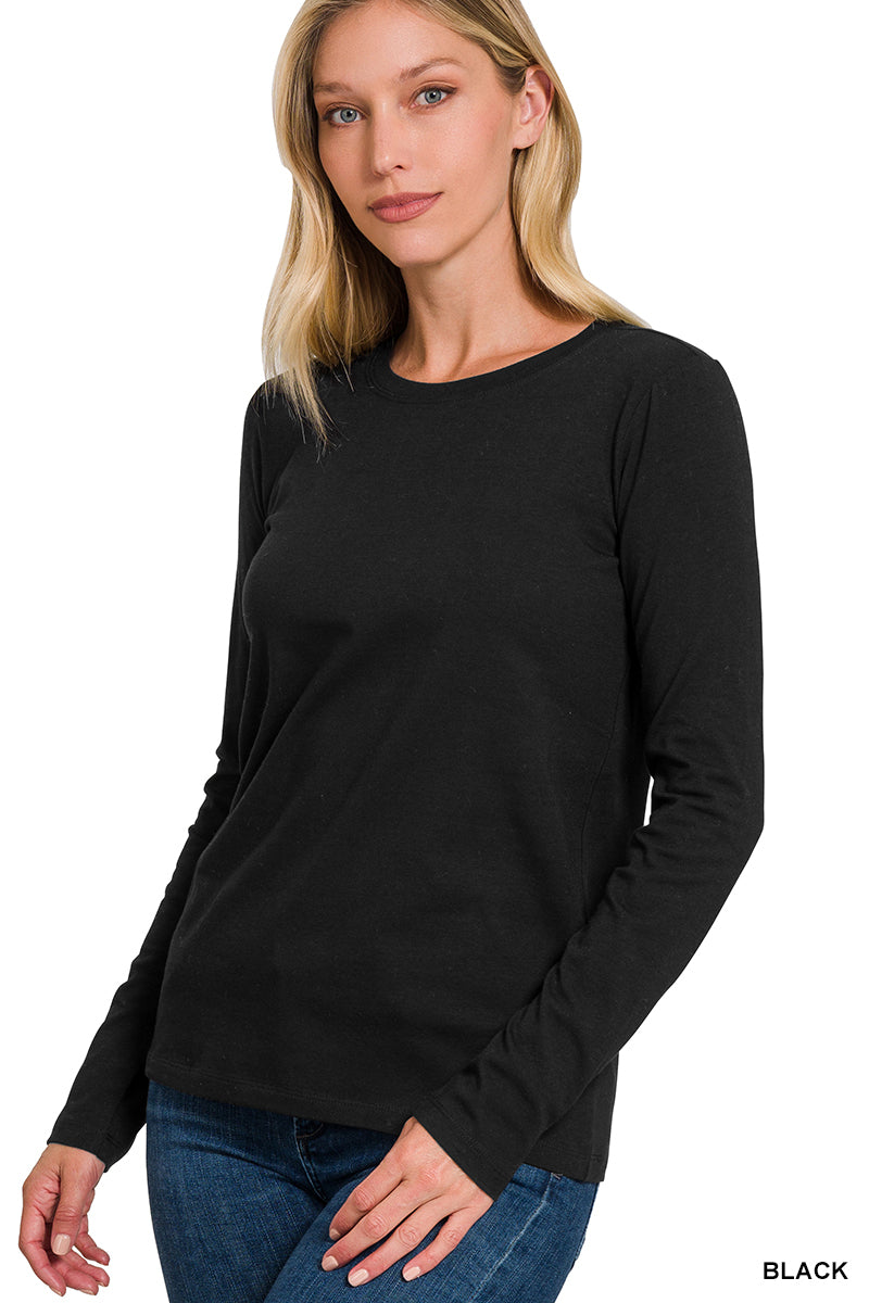 Basic Cotton SCOOP NECK Long Sleeve / 2 colors