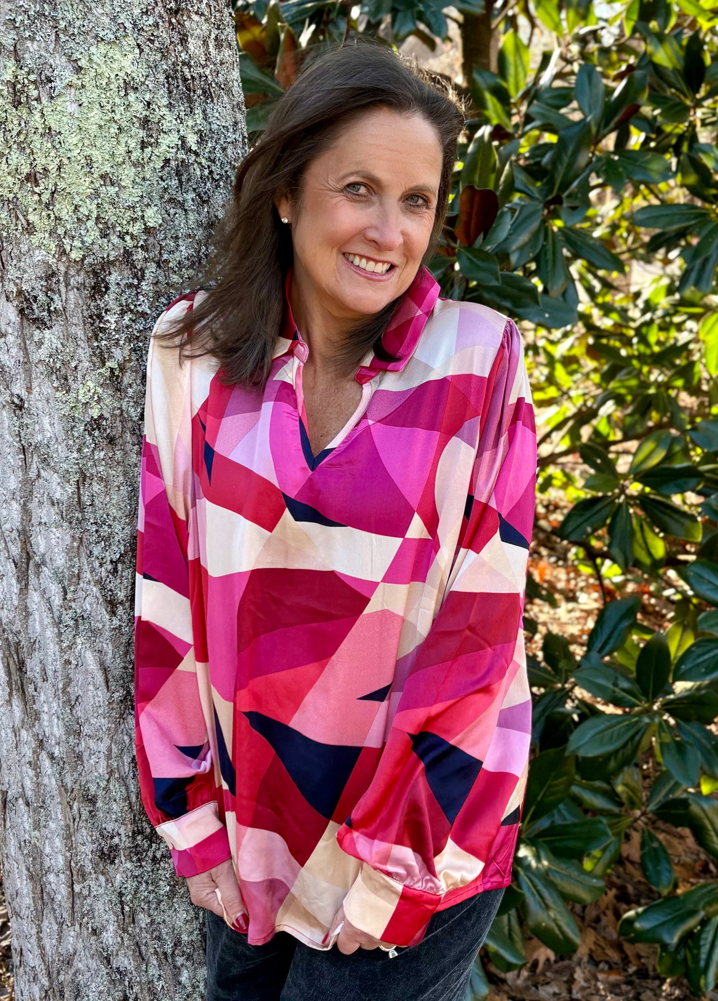Kaleidoscope Print Magenta Top