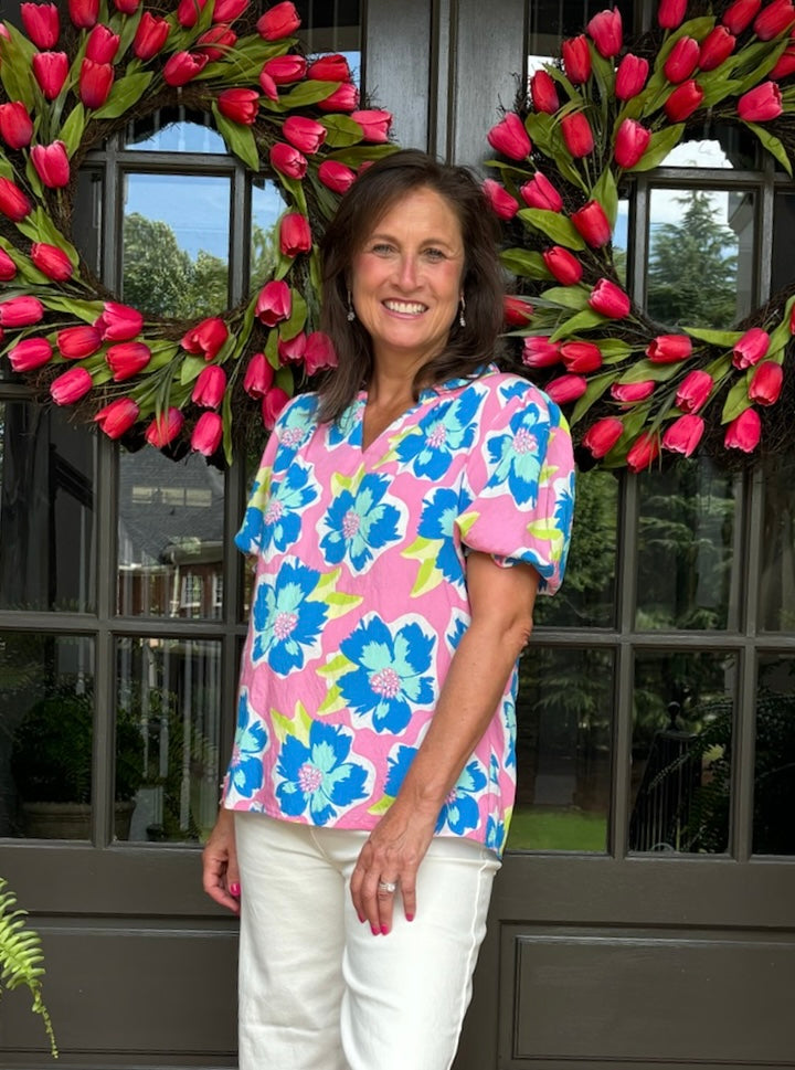 Malia Seaflower Pink Blouse
