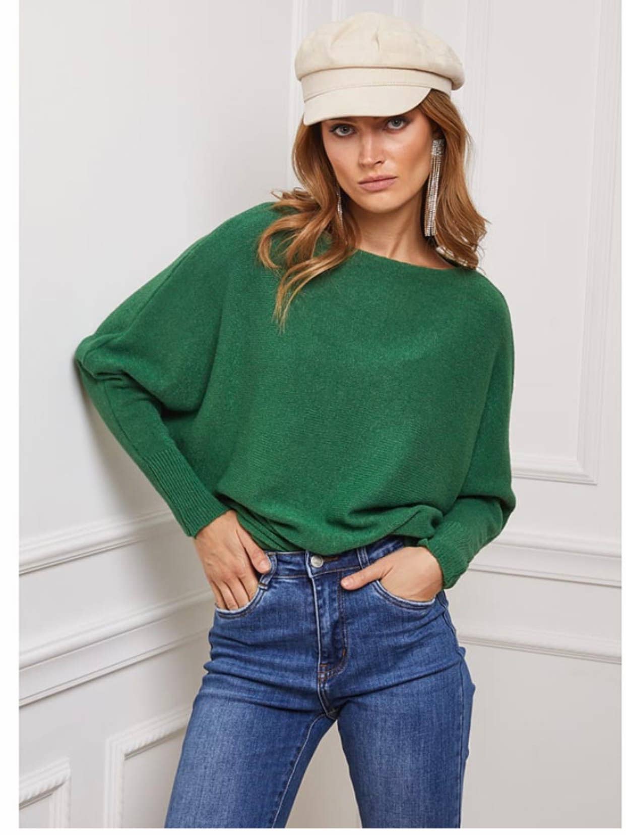 Dolman Sleeve Cashmere Blend Sweater / 8 colors
