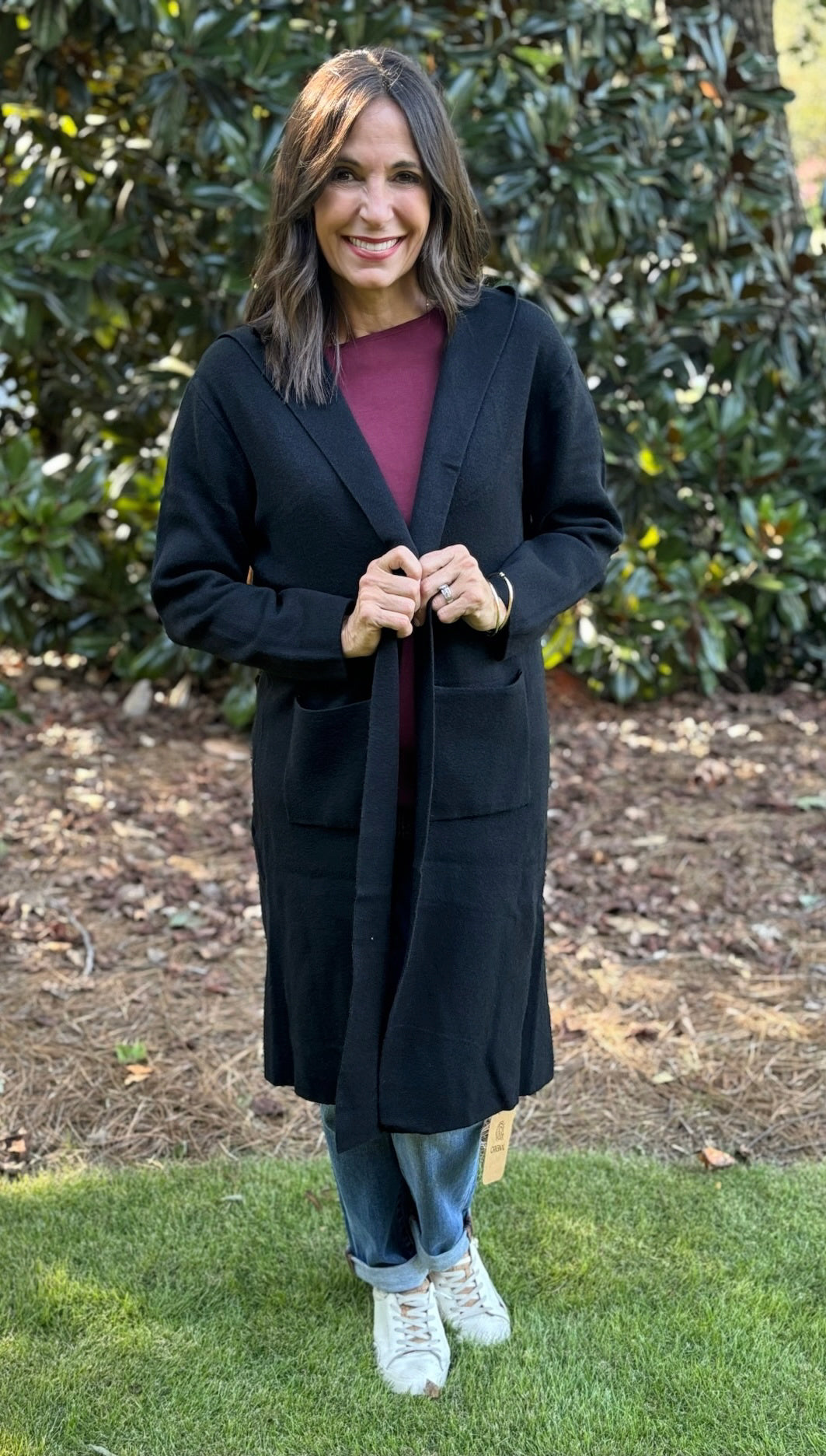 Classic Black Shawl Collar Cardigan