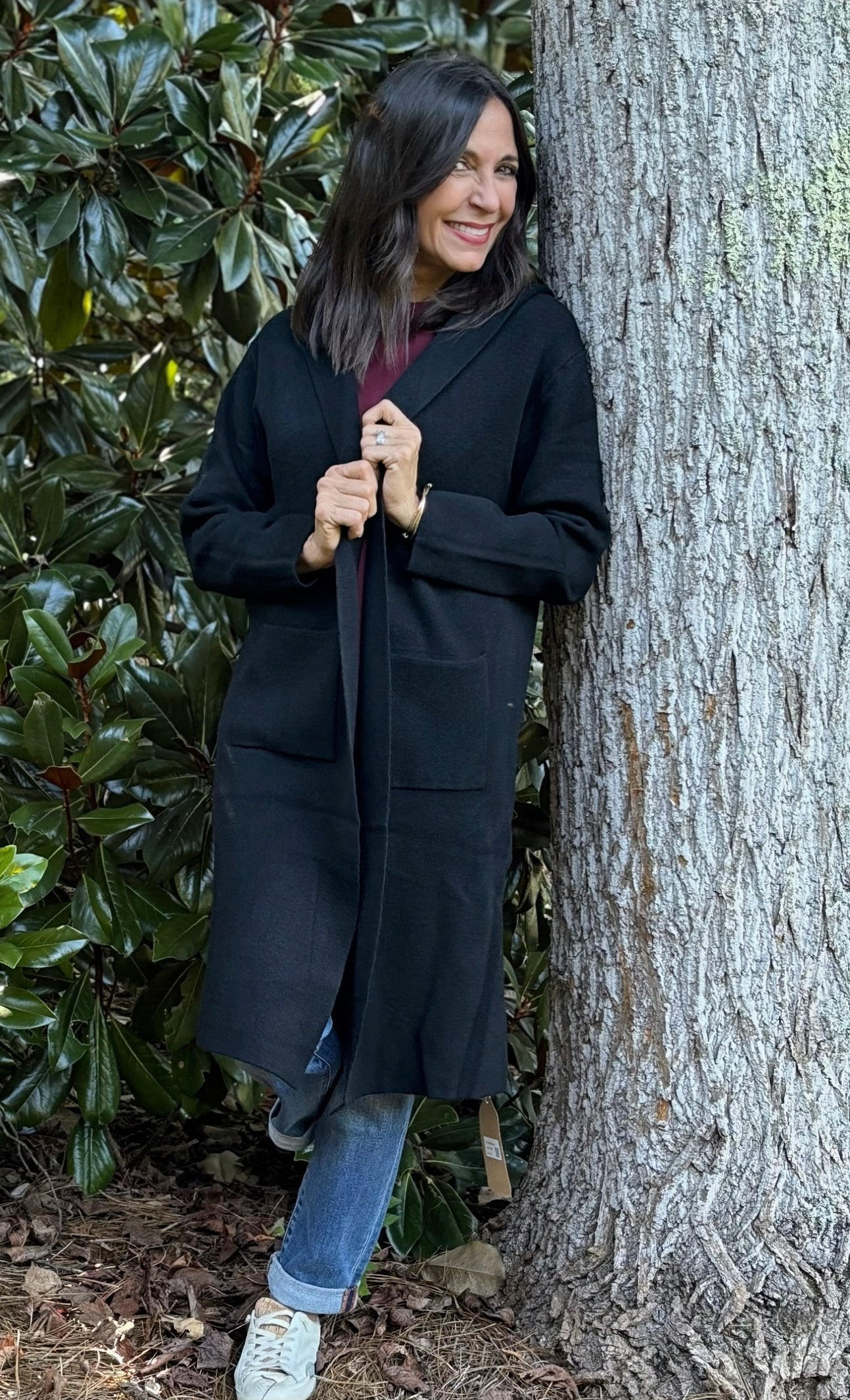 Classic Black Shawl Collar Cardigan