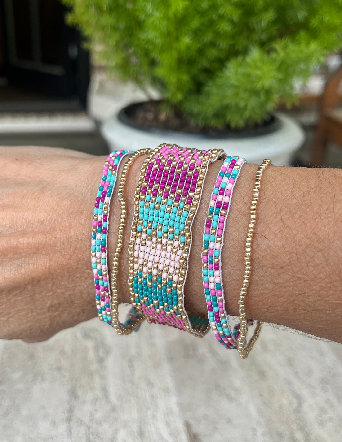 Mimi Multi Bead Stretch Bracelet / 5 pieces