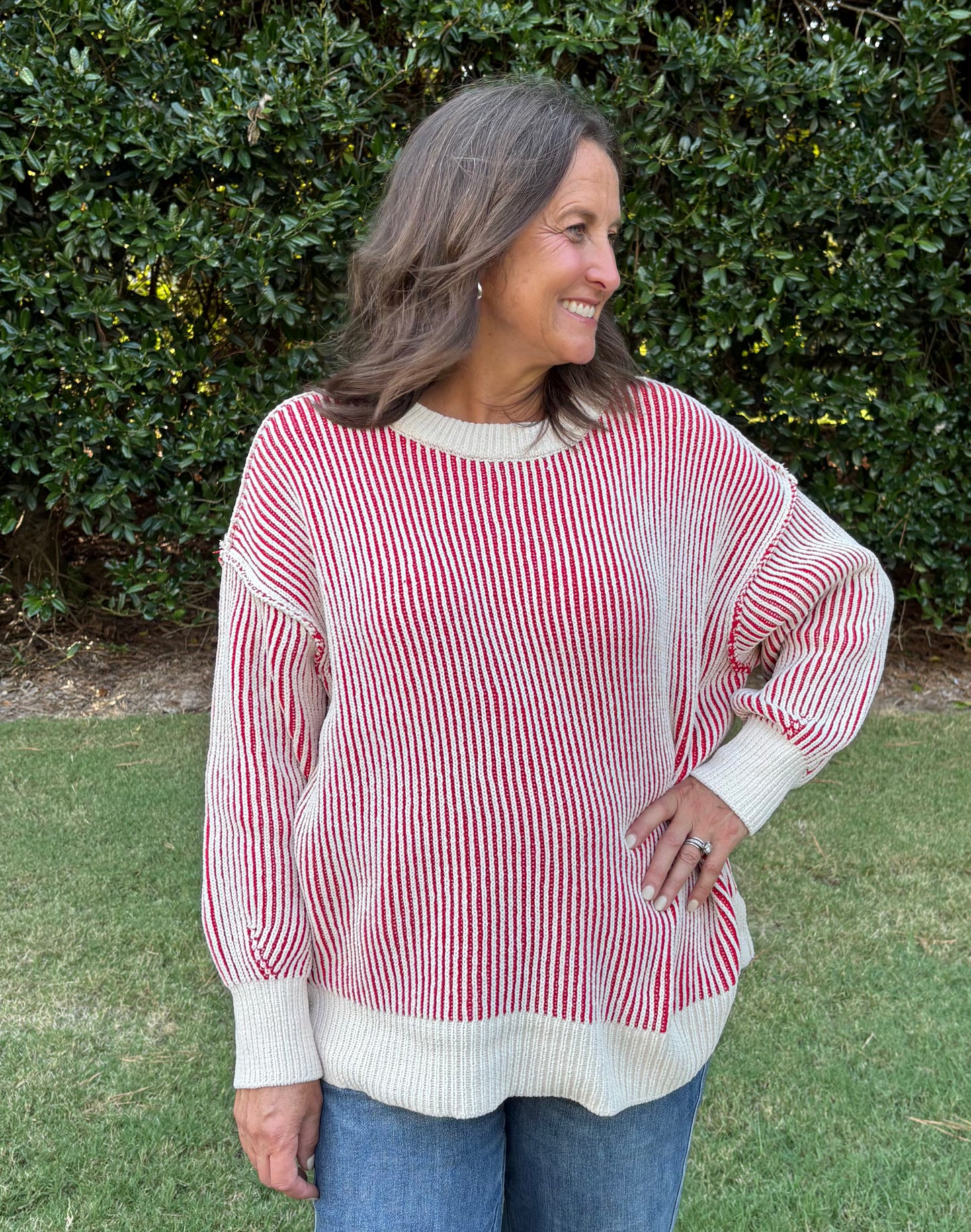 Two-Tone Chenille Crewneck Sweater 3 colors