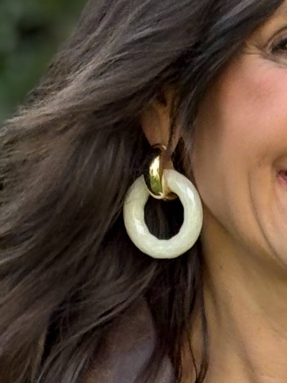 Chunky Acrylic Circle Earrings / 2 Colors