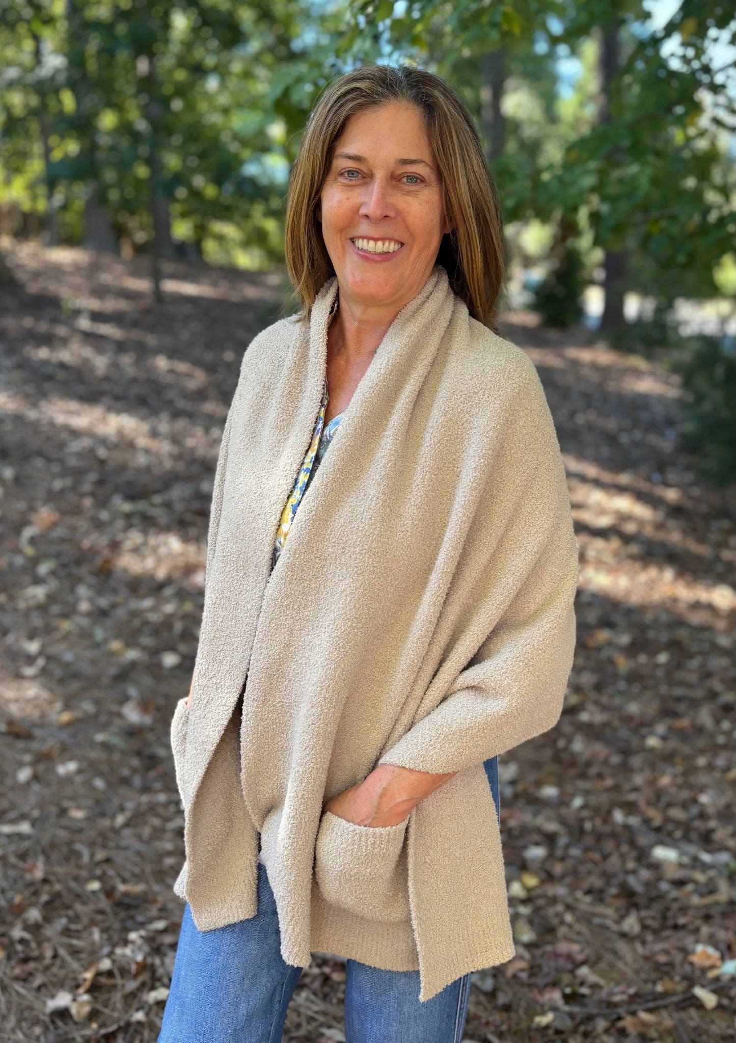 Chenille Sweater Wrap with Pockets / 5 colors