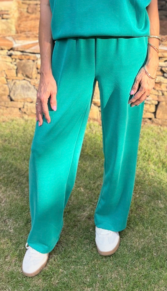 Scuba Elastic Waist Wide Leg Pant / 8 colors