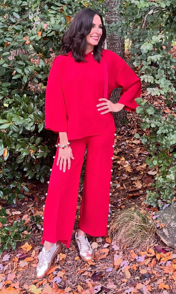 Farrah French Scuba Pearl Long Pant