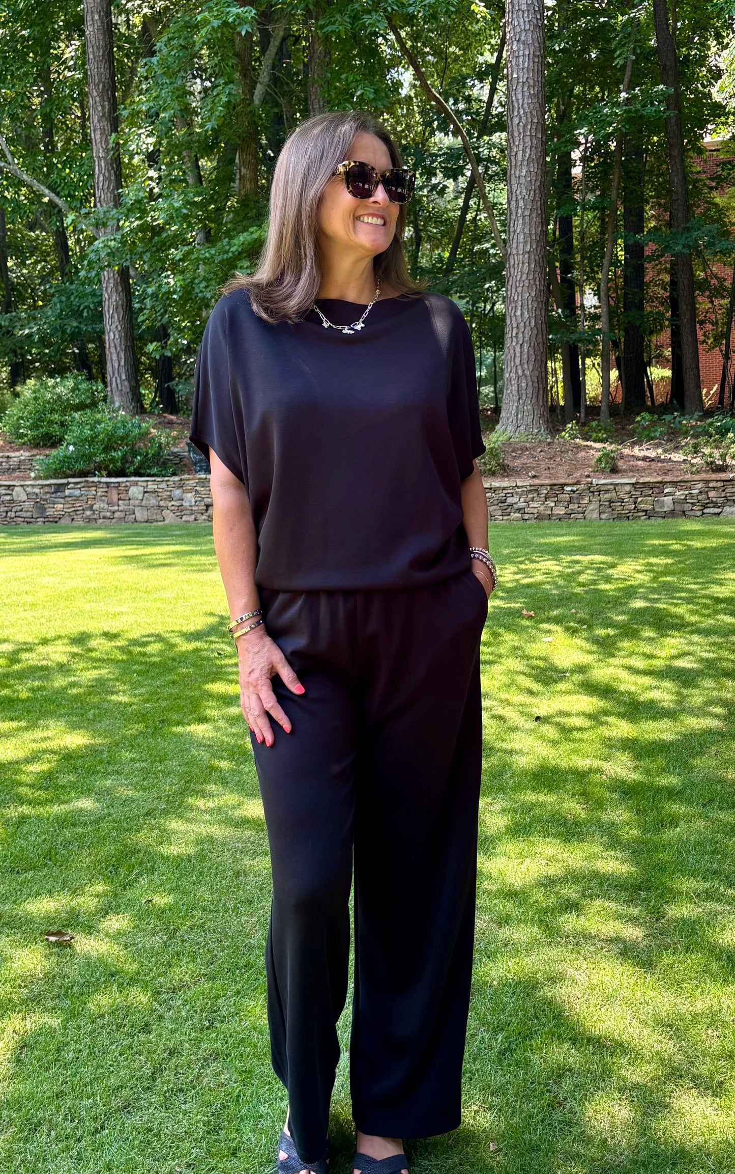 Scuba Elastic Waist Wide Leg Pant-2 colors