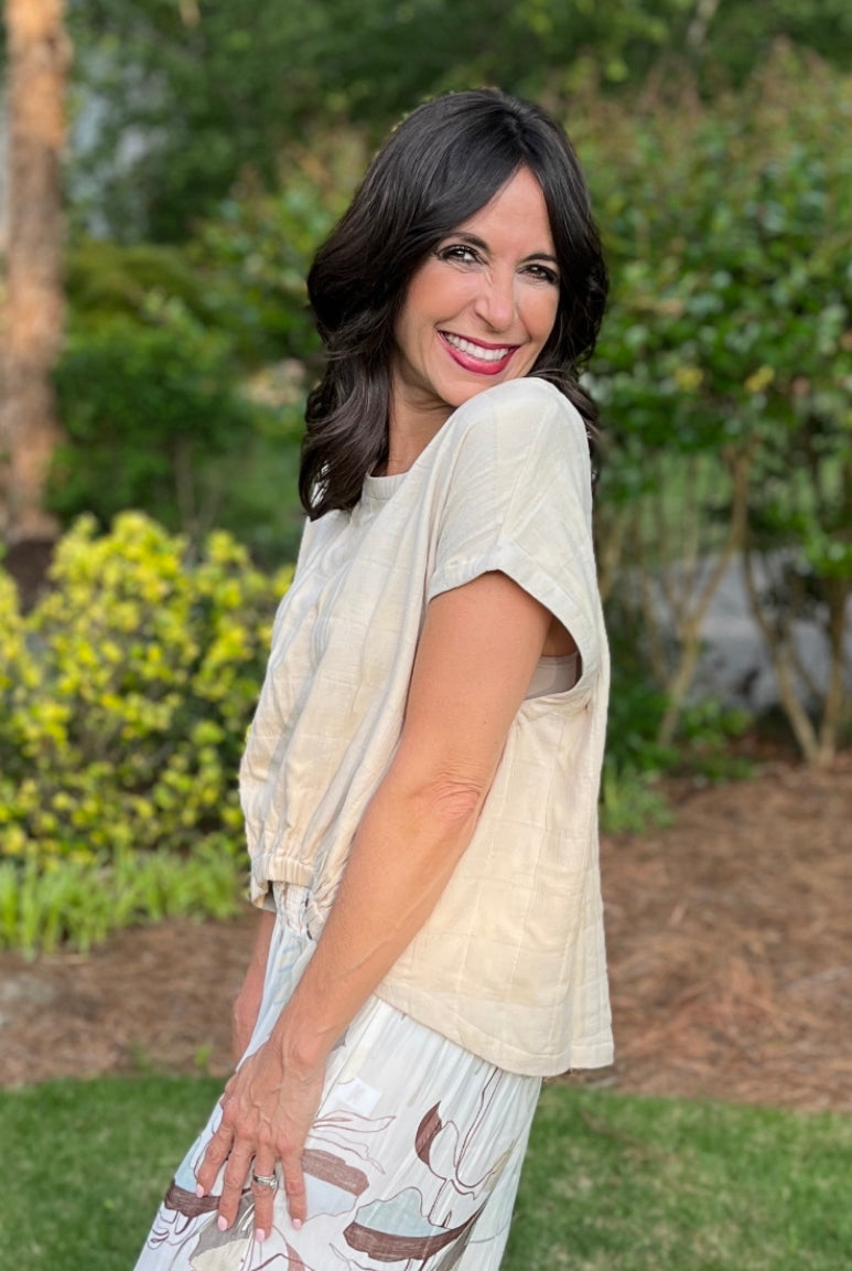 Gingham Cotton Gauze Top / 2 colors