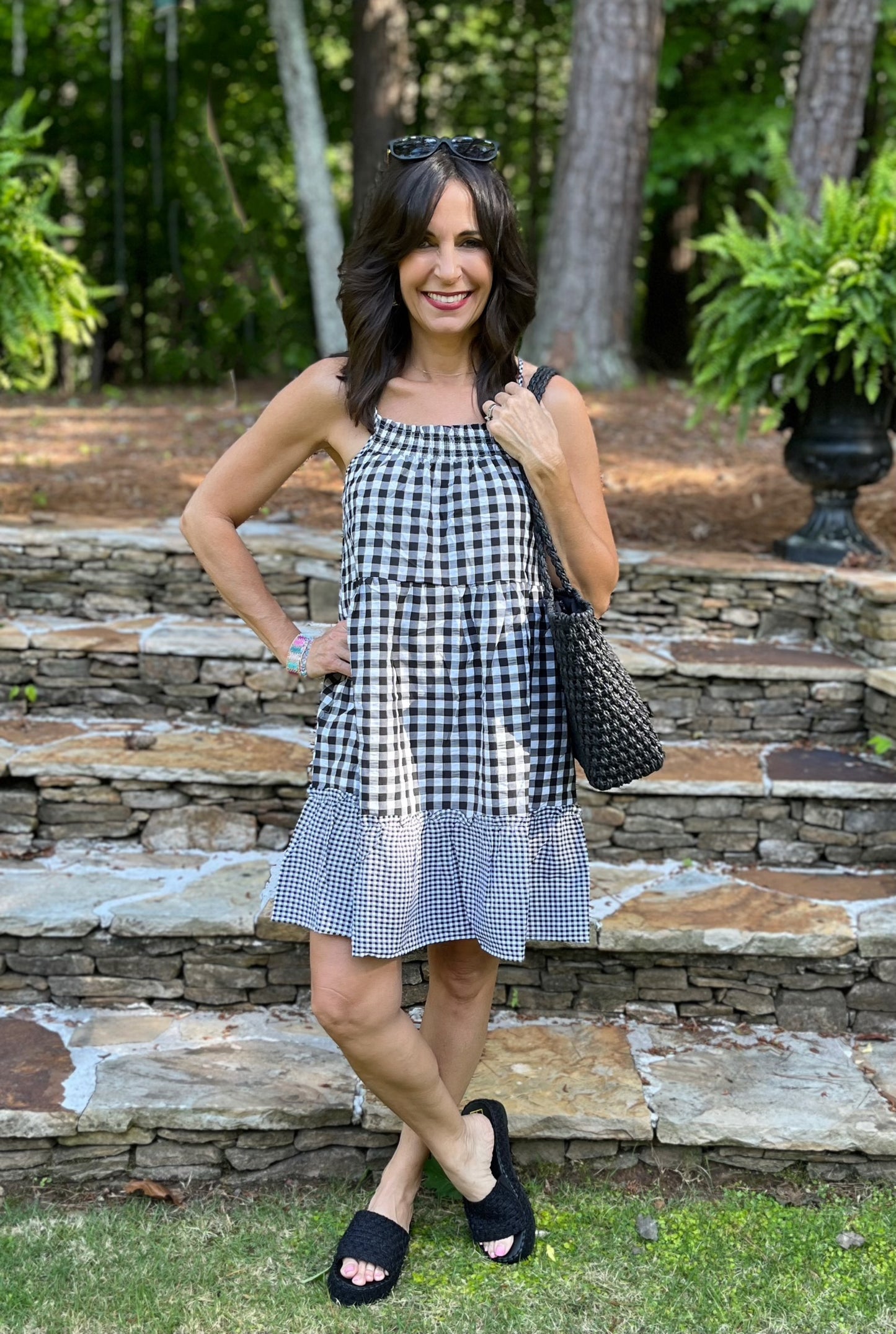Black and White Gingham Dress