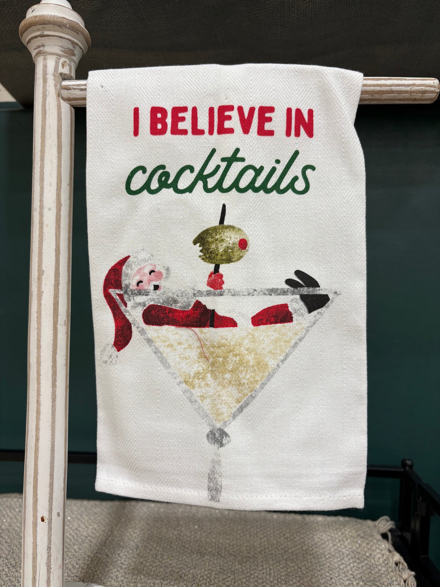 "I Believe in Cocktails" Mudpie Tea Towel
