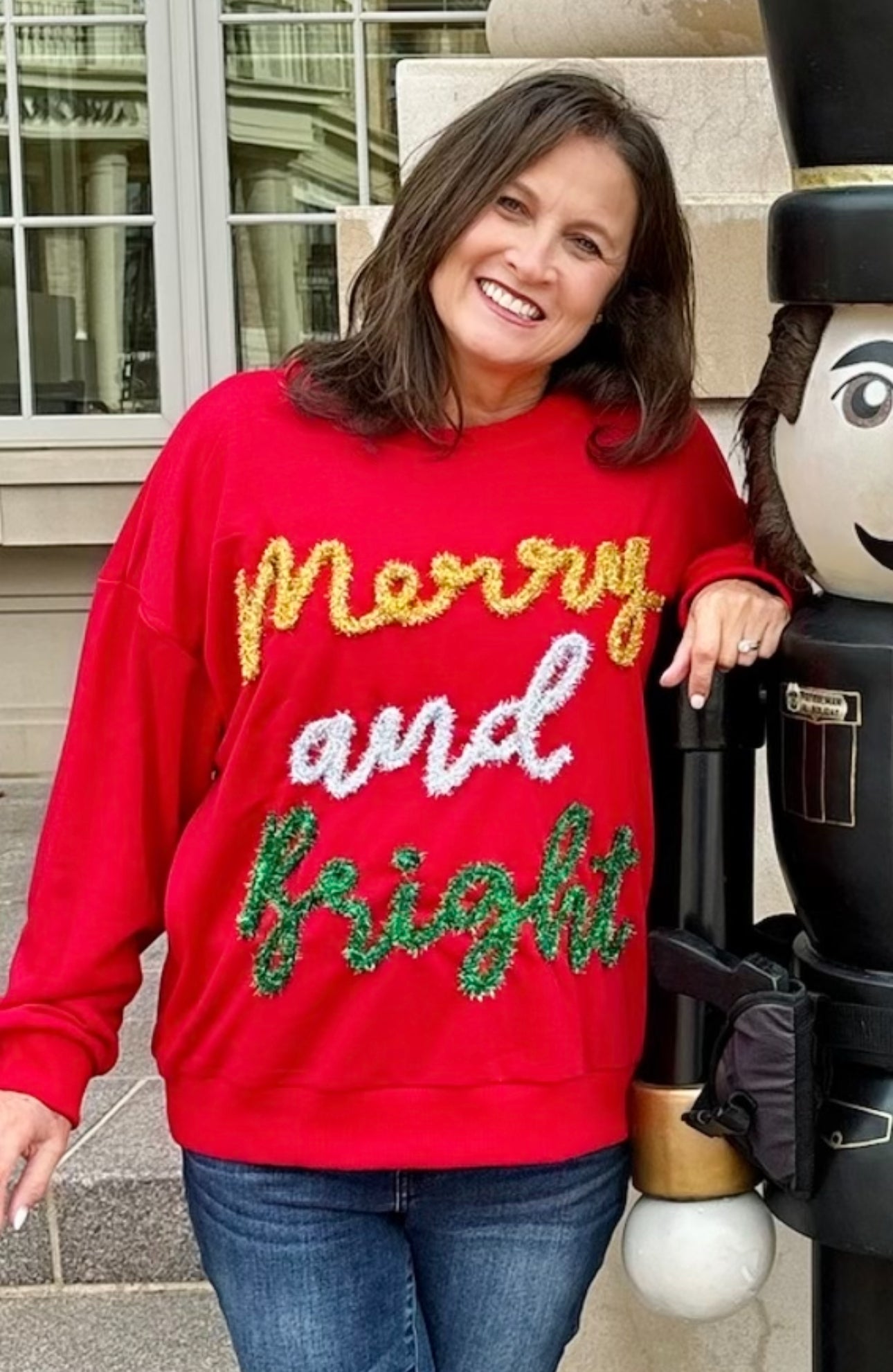 Merry & Bright Tencel Red Pullover