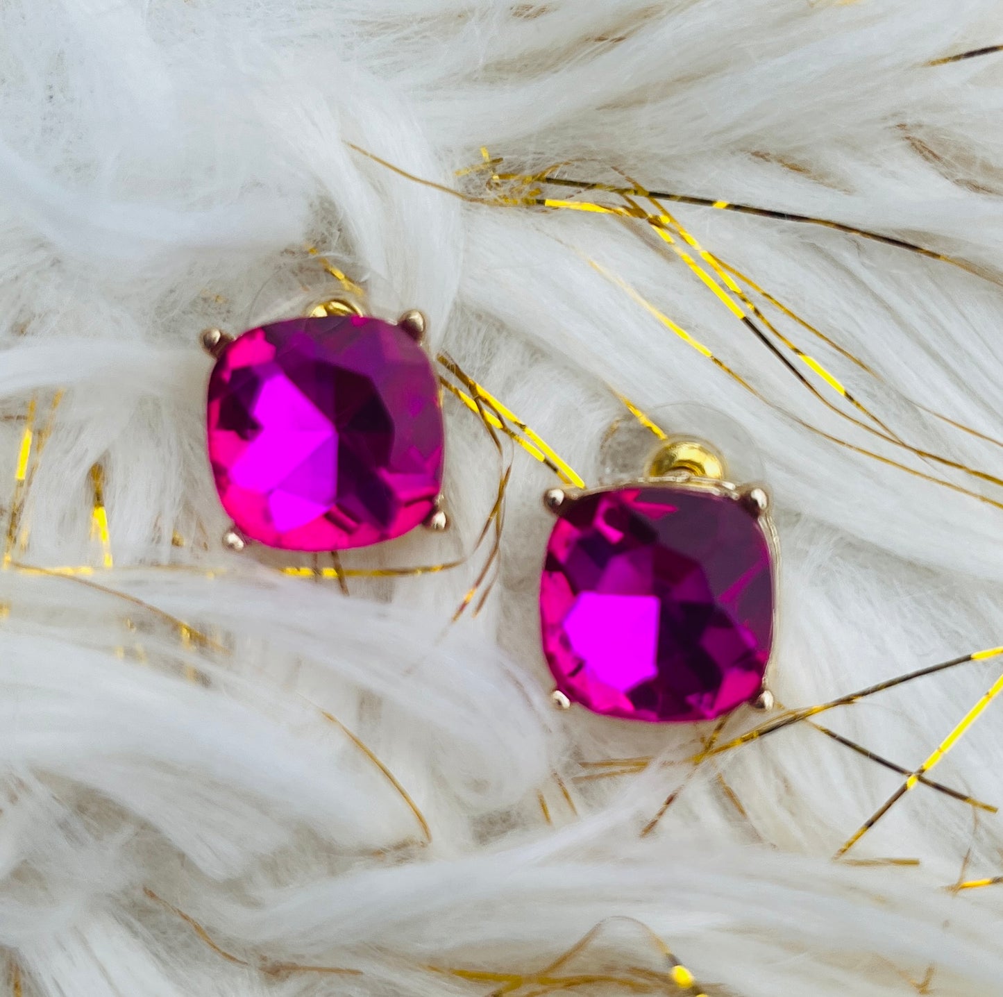 Holiday Jewel Stud Earings / 3 colors