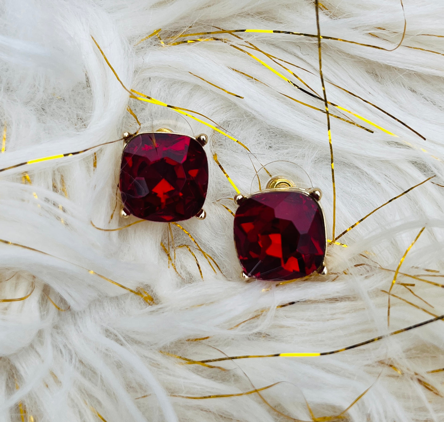 Holiday Jewel Stud Earings / 3 colors