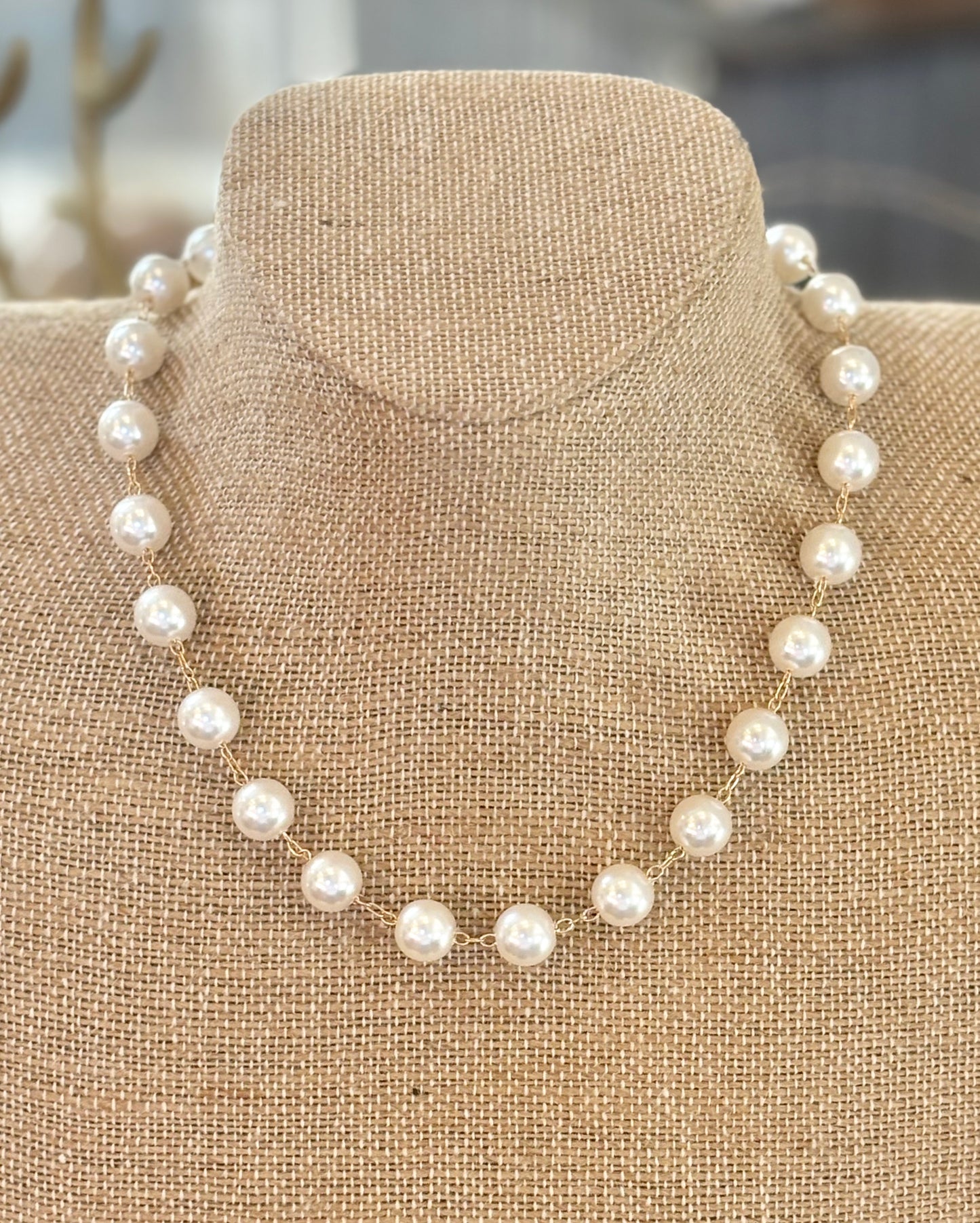 Pearl Chain Gold Necklace