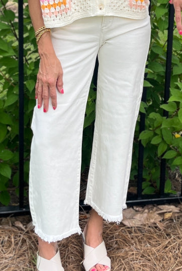High Rise Tummy Control Winter White Jean