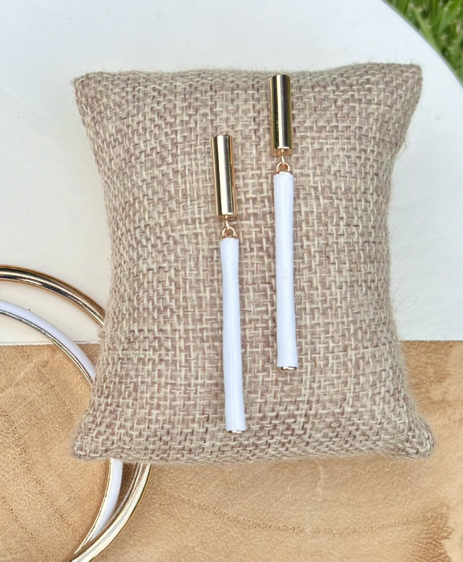 Staci white Bar Dangle Earring