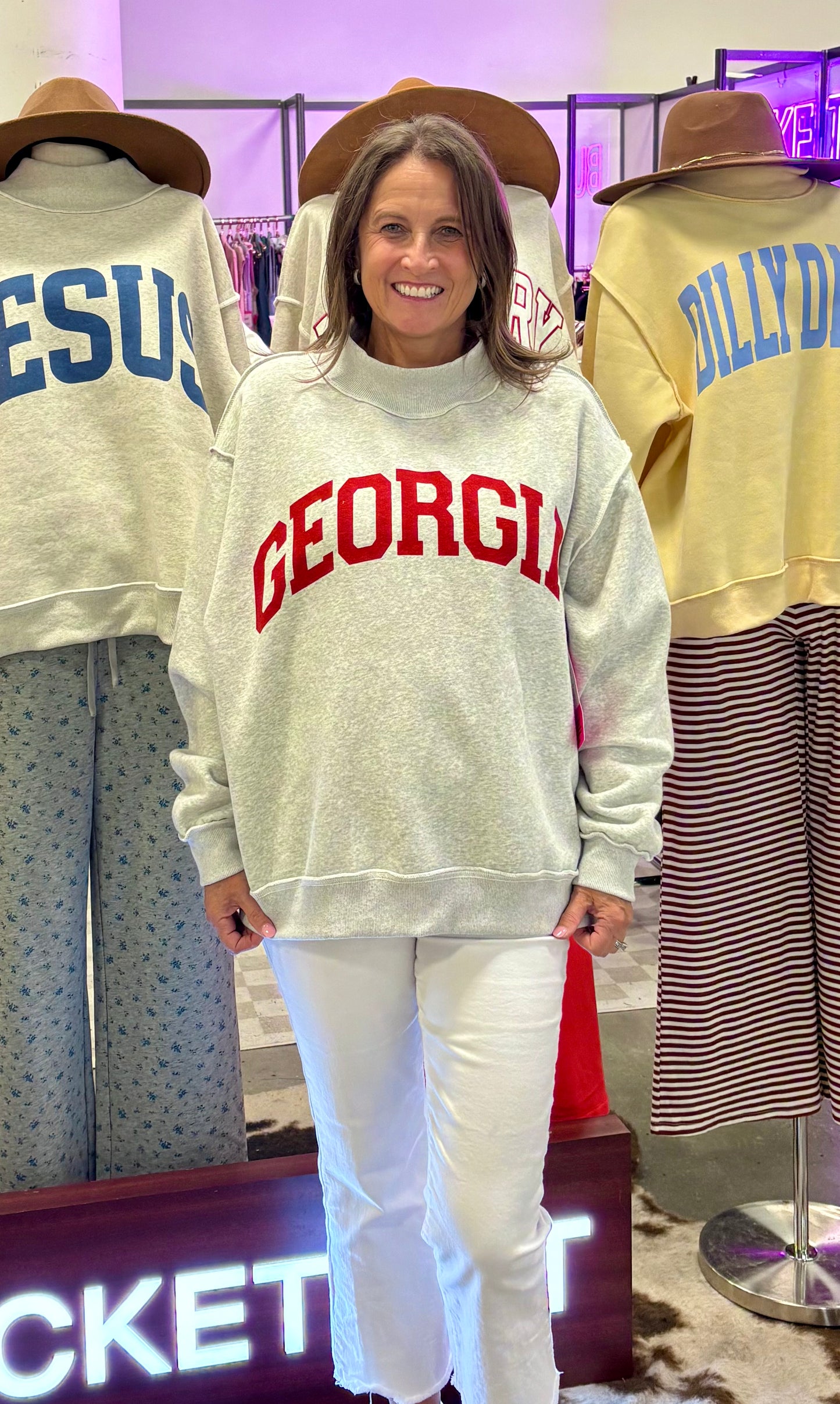 "Georgia & GA" Reversible Mockneck Sweatshirt