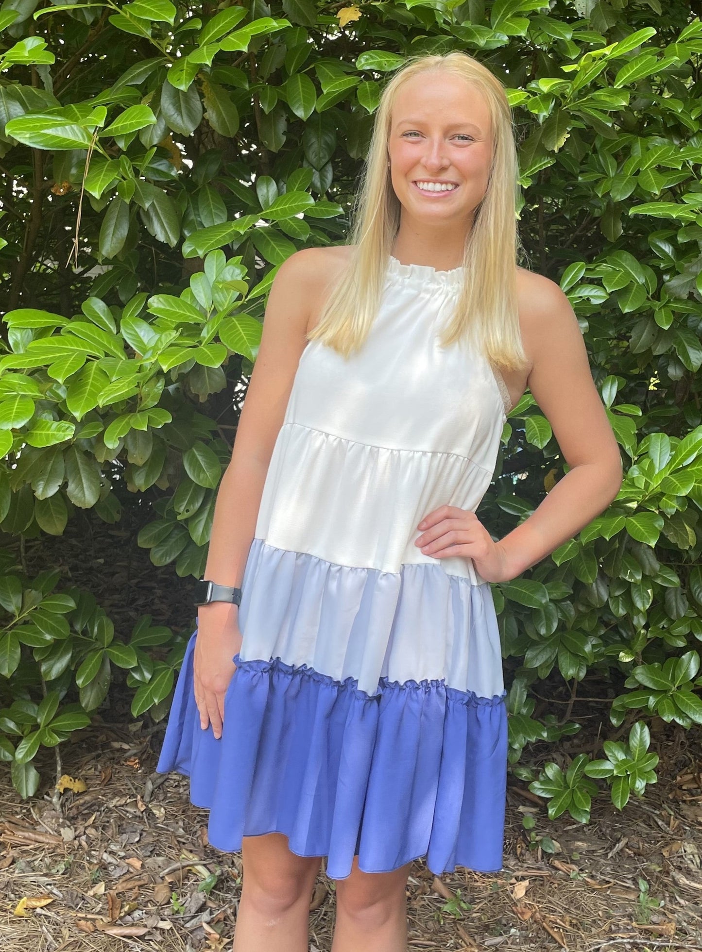 Sweetie Halter Colorblock Dress