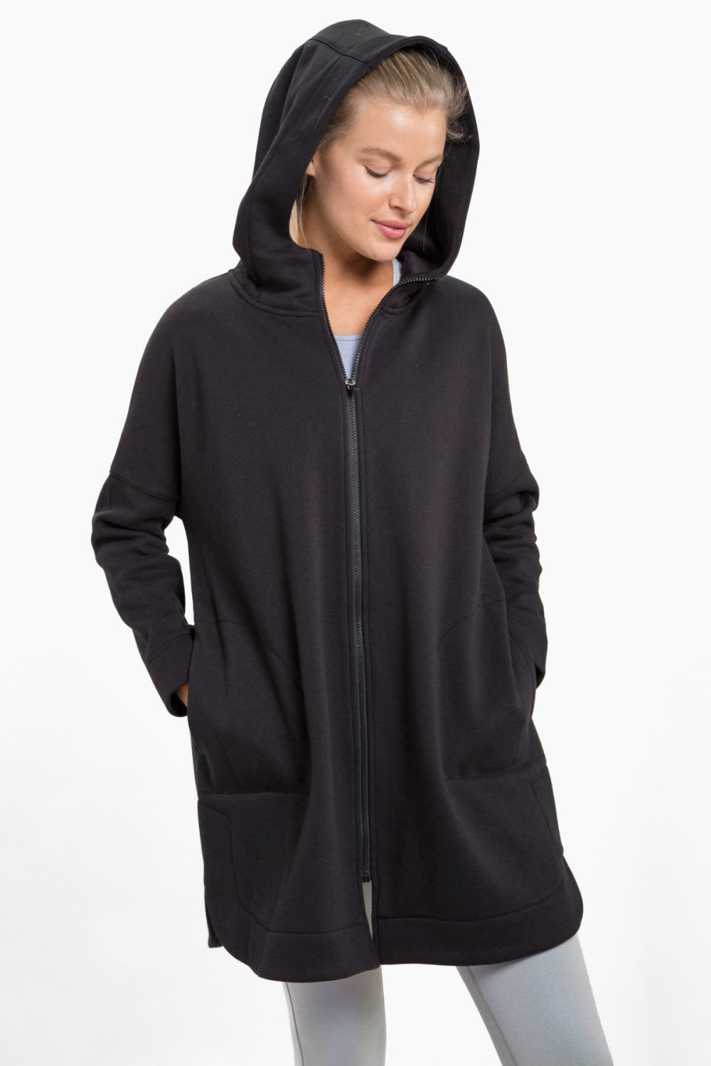 Cozy-up Long Line Hooded Jacket / 2 colors